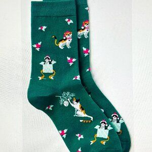 ANN TAYLOR LOFT HOLIDAY CAT CREW SOCKS:NWT